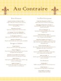 French Bistro Menu