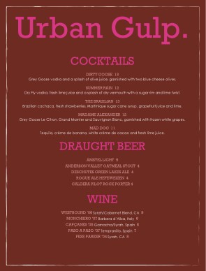 Customize Oak Bar Menu