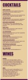 Martini Bar Menu