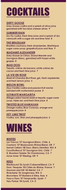 Customize Martini Bar Menu