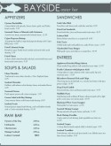 Fresh Seafood Menu
