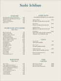 Japanese Sushi Menu