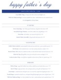 Fathers Day Gift Menu