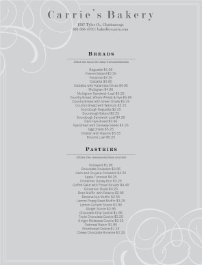 Customize Italian Bakery Menu
