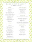 French Bakery Menu