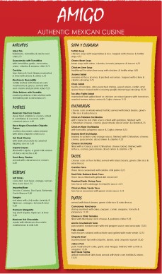 Customize Mexican Breakfast Menu