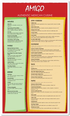 mexican breakfast menu template mexican menus restaurant menu template word