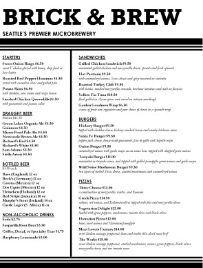 English Pub Food Menus English Pub Food Menus
