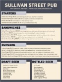 Gastro Pub Menu