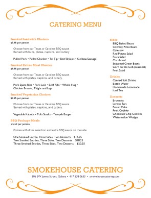 Customize BBQ Catering Menu