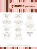 Bakery Desserts Menu