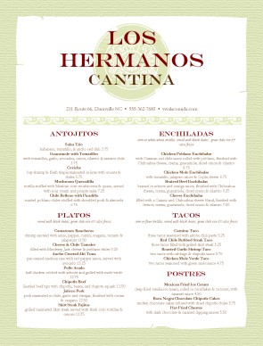 Customize Menu for Mexican Restaurant
