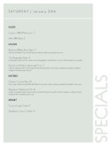 Special Menu