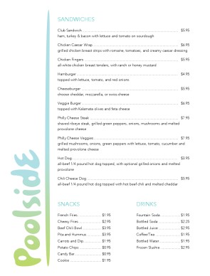 Customize Pool Menu