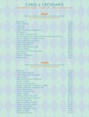 Bakery Display Menu