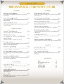 Country Club Lunch Menu