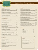 Country Club Dinner Menu