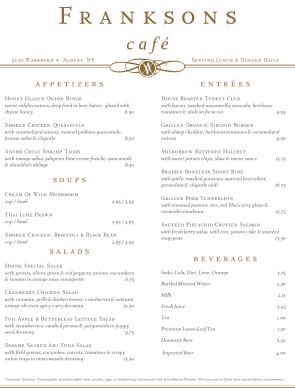 Customize Plaza Cafe Menu