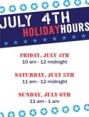 4th of July Hours Flyer
