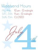 July 4th Hours Flyer