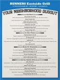 Baseball Menu