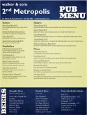 Brewery Pub Menu