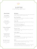 Fine Dining Room Menu