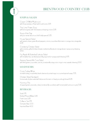 Customize Golf Club Menu