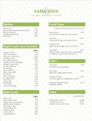 Customize Cafe Sushi Menu