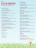 Club House Menu