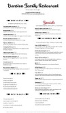 Family Diner Menu