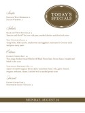 Supper Specials Menu