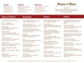 The Diner Menu