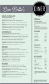 1950s Diner Menu