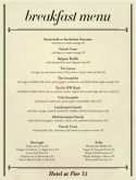 Country Hotel Menu
