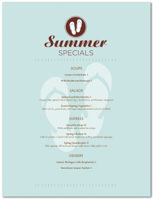 summer event menu template daily special menus