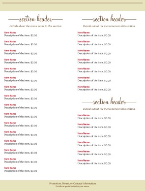 Customize Family Dinner Menu 2