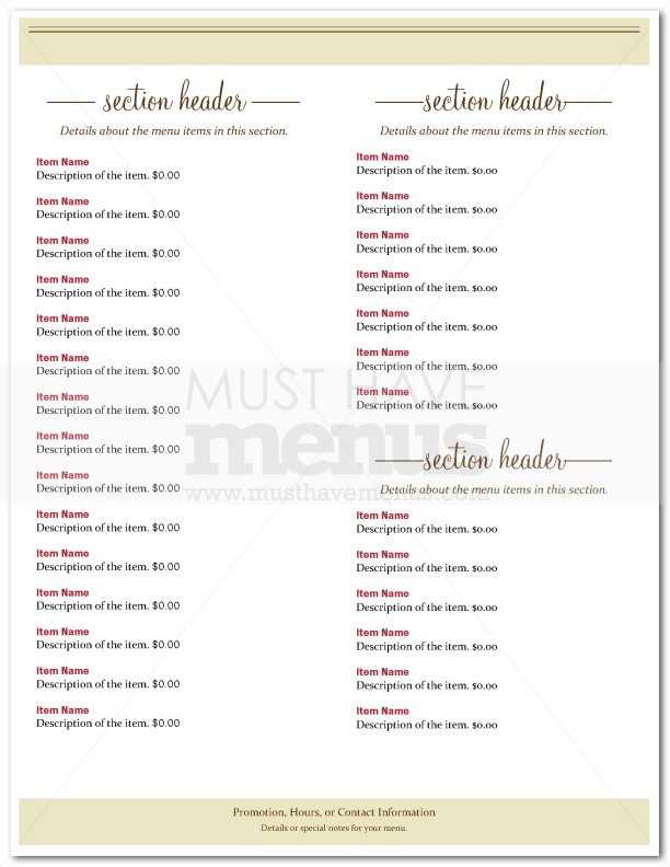 Family Dinner Menu 2 | Page 1