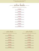 Family Dinner Menu 4