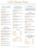 Diner Dinner Menu
