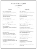 Club Supper Menu