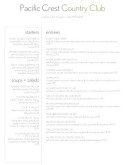 City Club Menu