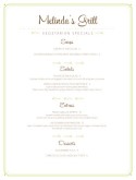 Vegetarian Food Menu