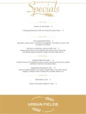 Healthy Vegetarian Specials Menu