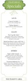 Vegetarian Specials Menu