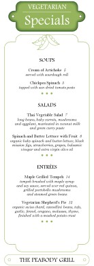 Customize Vegetarian Specials Menu