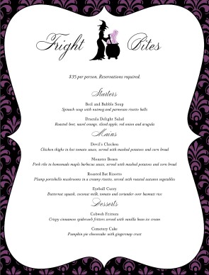 Customize Halloween Restaurant Menu