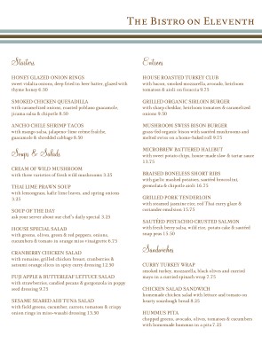 Customize Hotel Brunch Menu