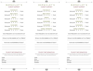 Customize Market Cafe Comment Card