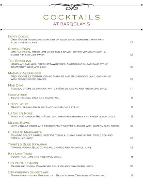 Customize Market Cafe Bar Menu